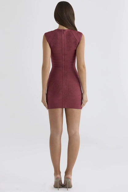 The 90’s Cosmetic Pink Cap Sleeve Bandage Mini Dress