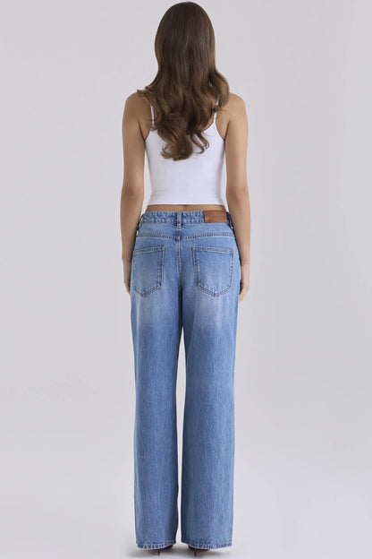 The Boyfriend Light Wash Low-Rise Baggy Jeans