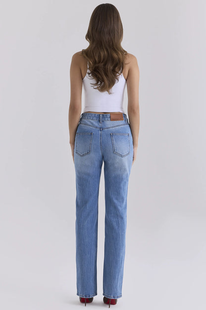 The Classic Light Wash Mid-Rise Slim Bootcut Jeans