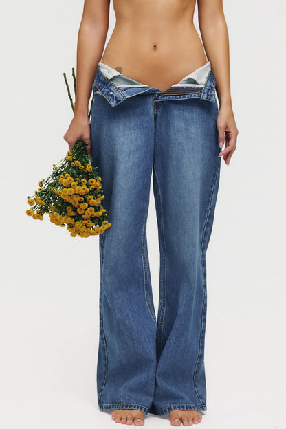 The Boyfriend Medium Wash Low-Rise Baggy Jeans