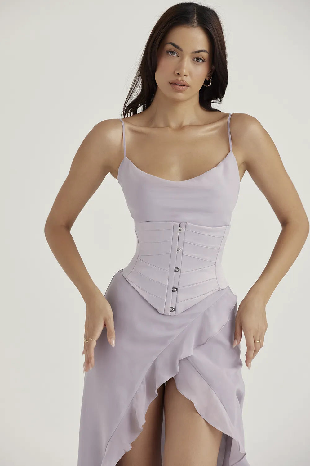 Vienne Grey Satin Underbust Corset