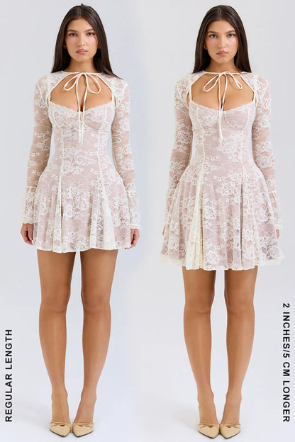 Alice Vintage Cream Lace Mini Dress