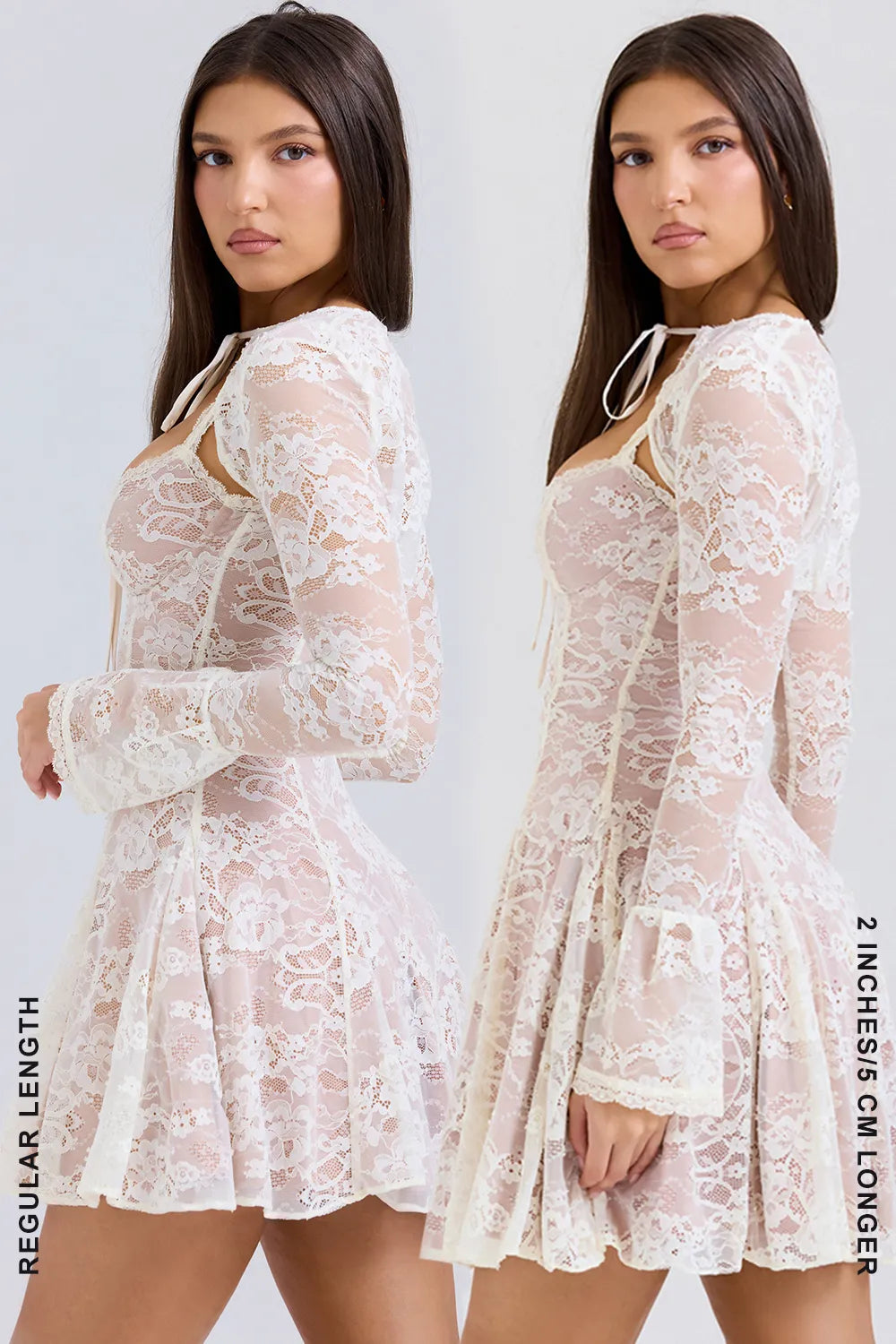 Alice Vintage Cream Lace Mini Dress