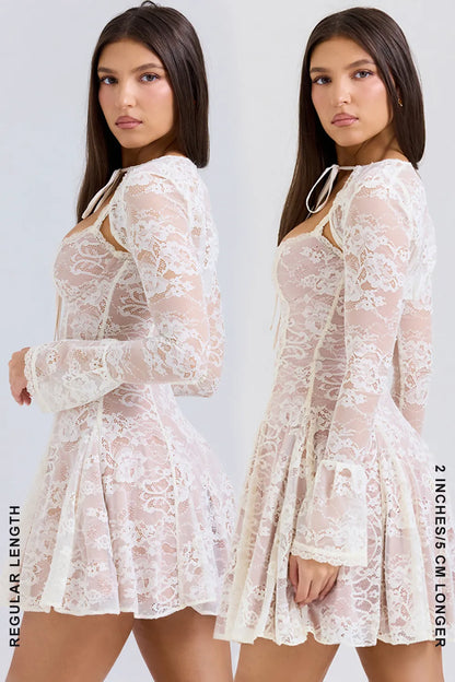 Alice Vintage Cream Lace Mini Dress