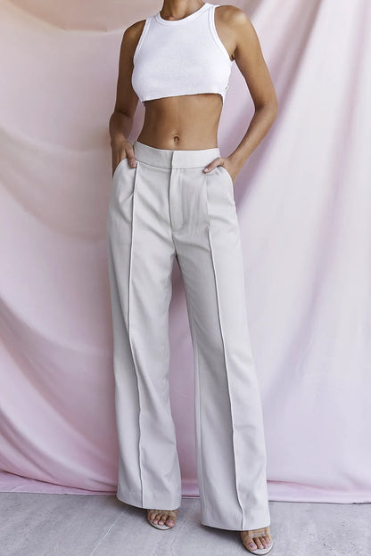 Alivia Beige Loose Fit Trousers
