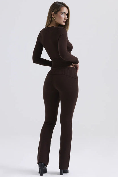 Ama Chocolate Cashmere Blend Trousers