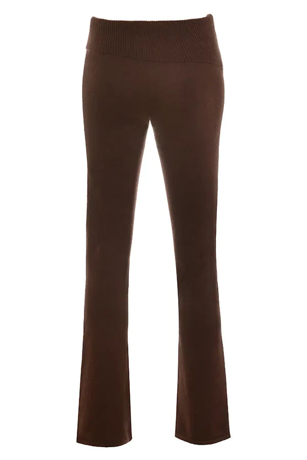 Ama Chocolate Cashmere Blend Trousers