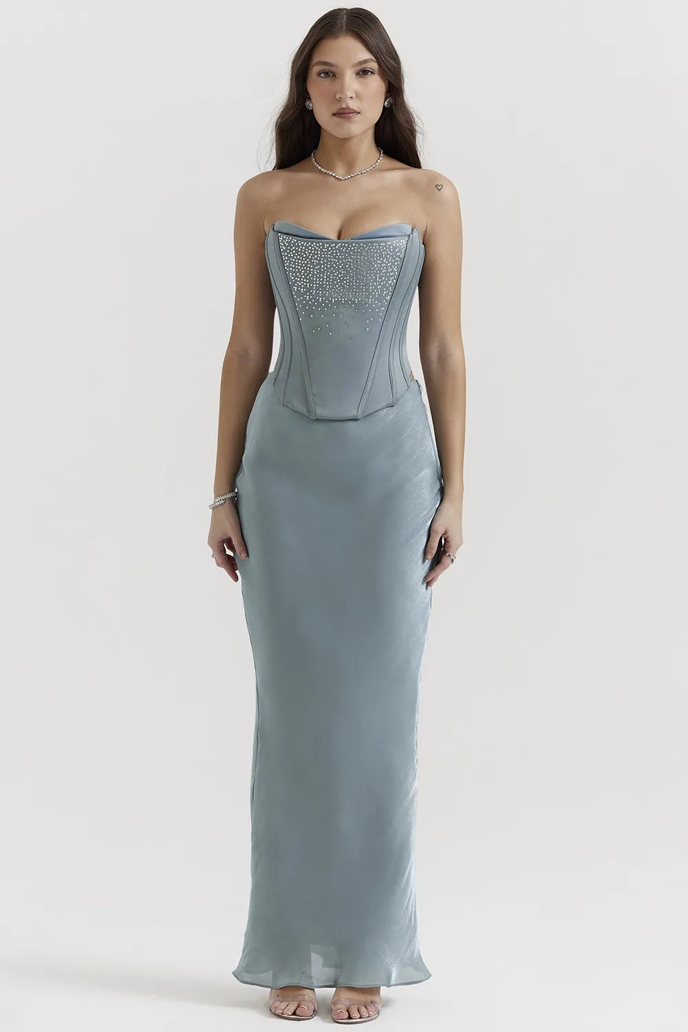 Amadi Cool Blue Floor Length Maxi Skirt
