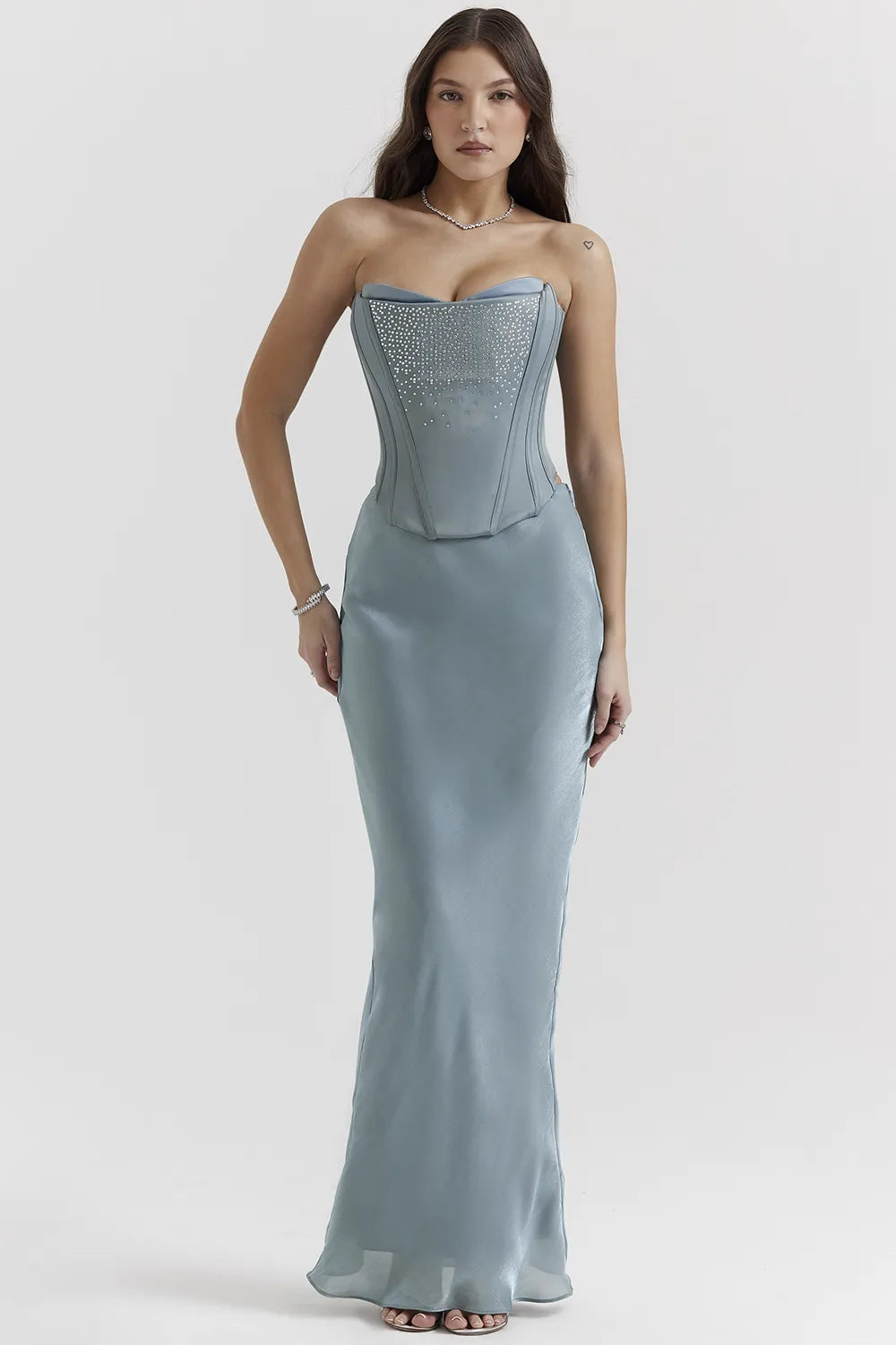 Amadi Cool Blue Floor Length Maxi Skirt