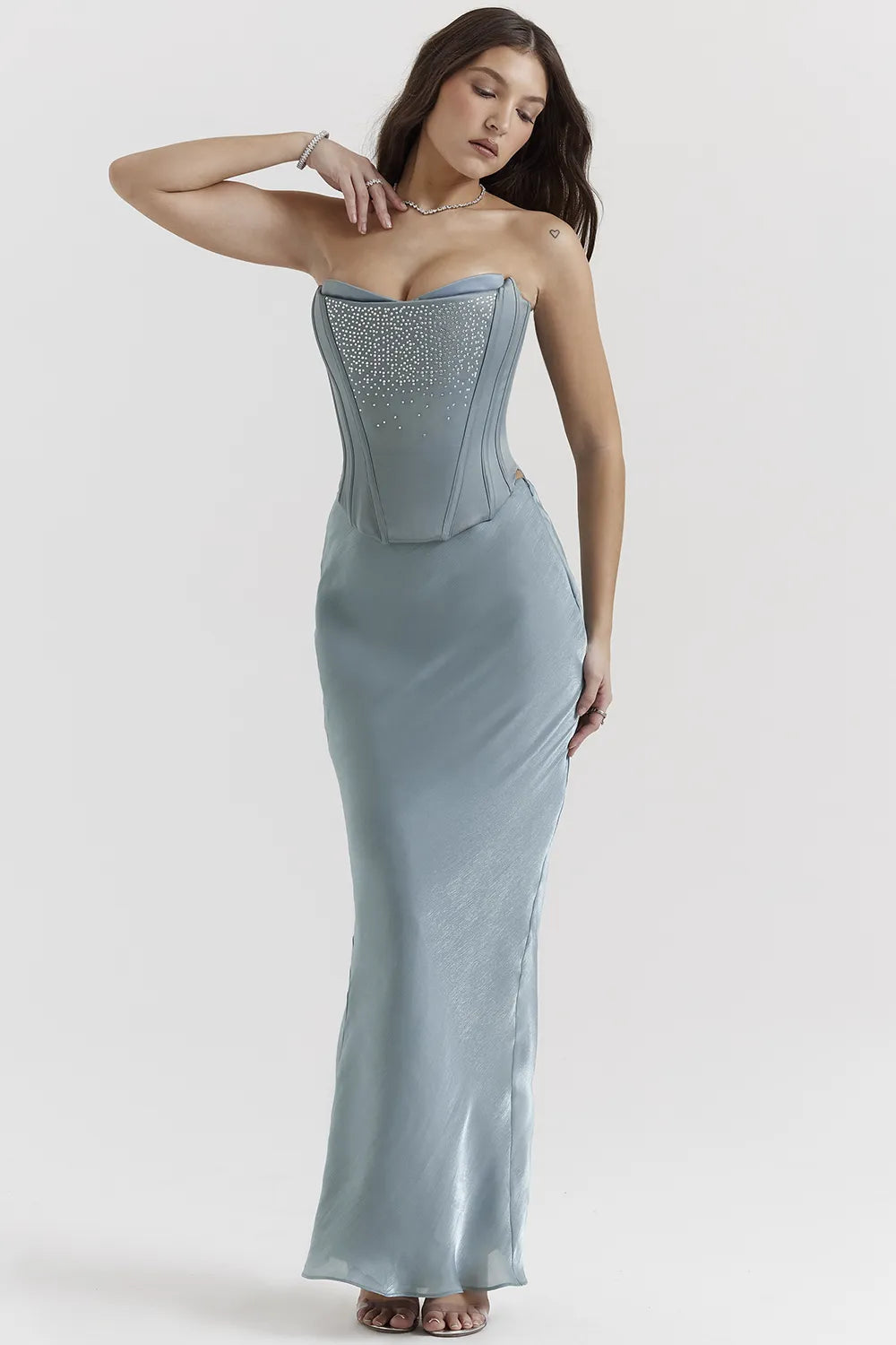 Amadi Cool Blue Floor Length Maxi Skirt