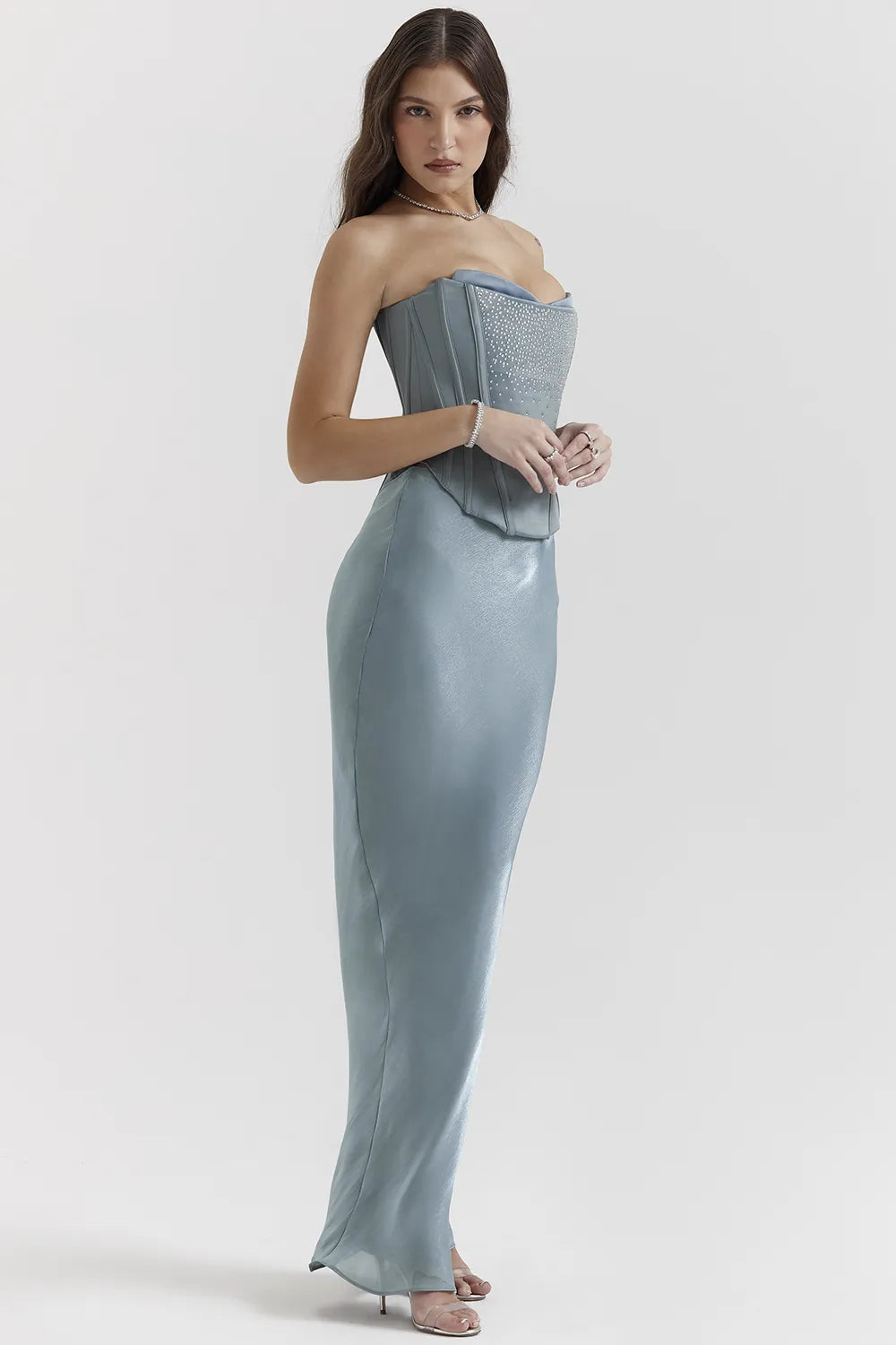 Amadi Cool Blue Floor Length Maxi Skirt