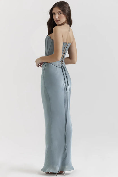 Amadi Cool Blue Floor Length Maxi Skirt