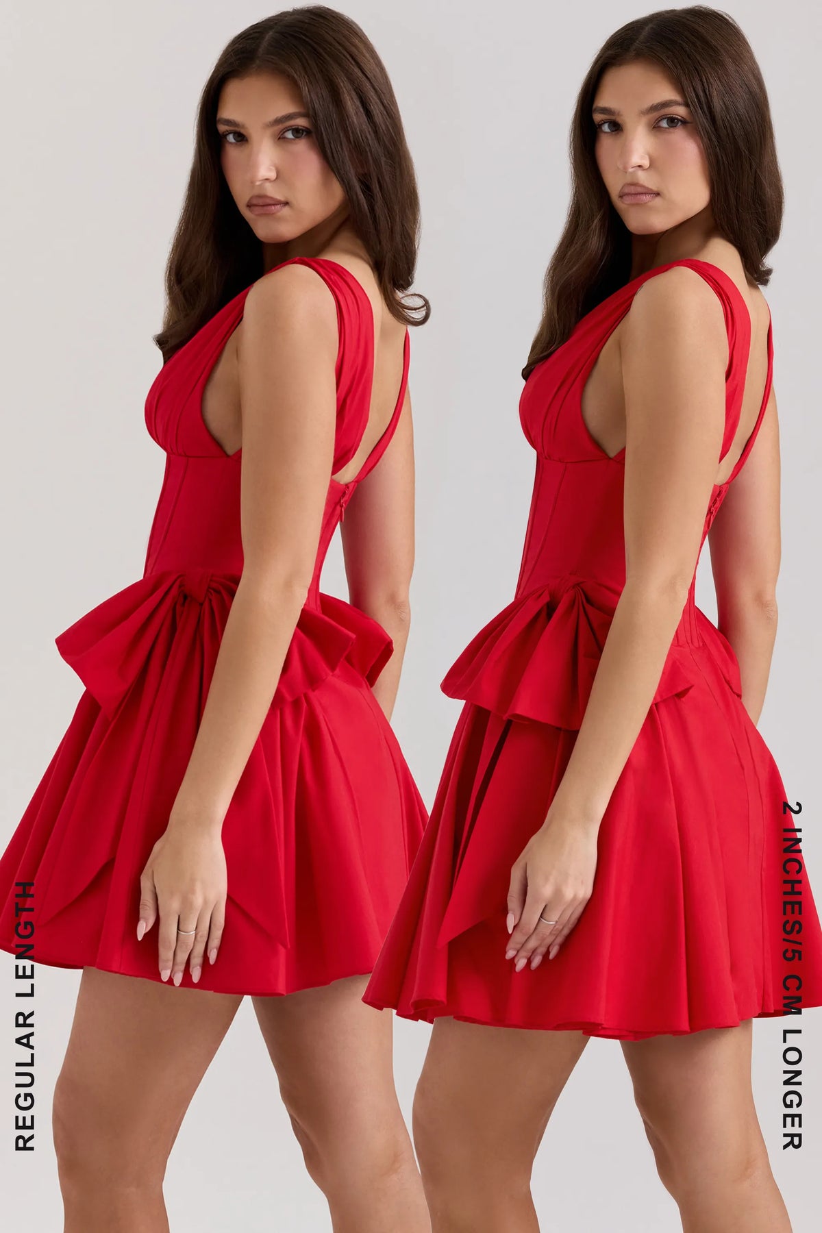 Amalia Red Cotton Bow Mini Dress