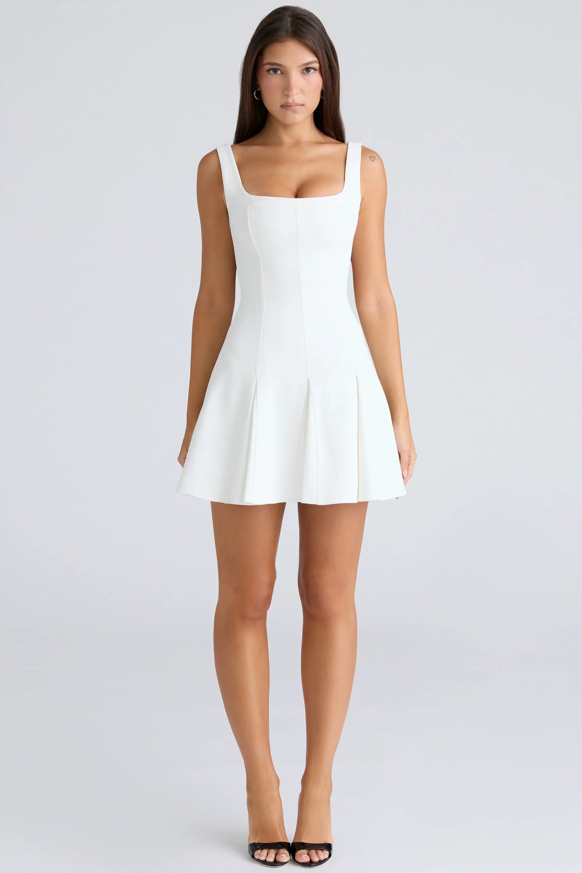 Amelie Vintage Ivory Stretch Crepe Mini Dress