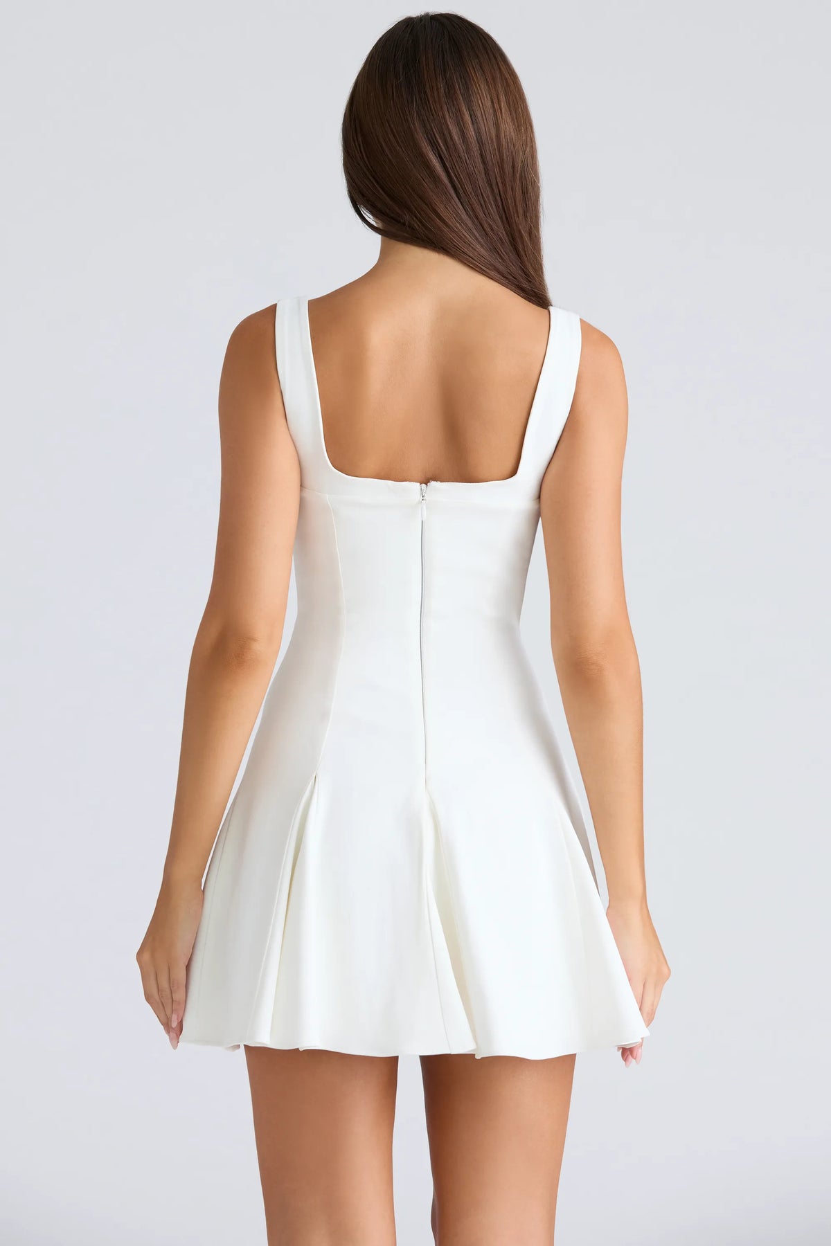 Amelie Vintage Ivory Stretch Crepe Mini Dress