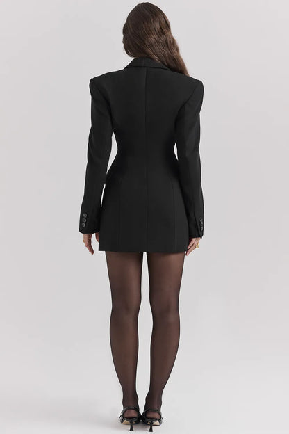 Amia Black Blazer Mini Dress