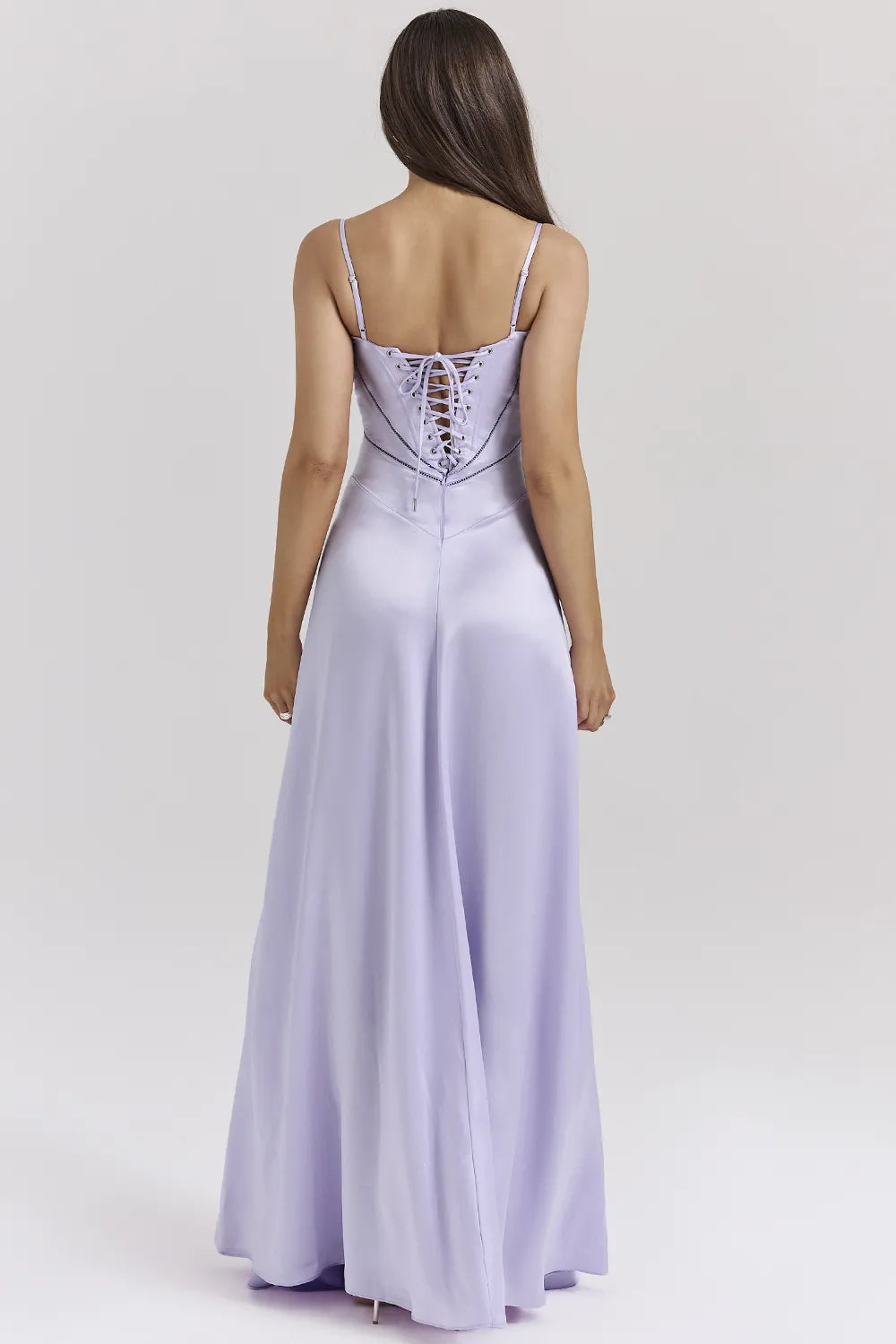 Anabella Orchid Lace Up Maxi Dress