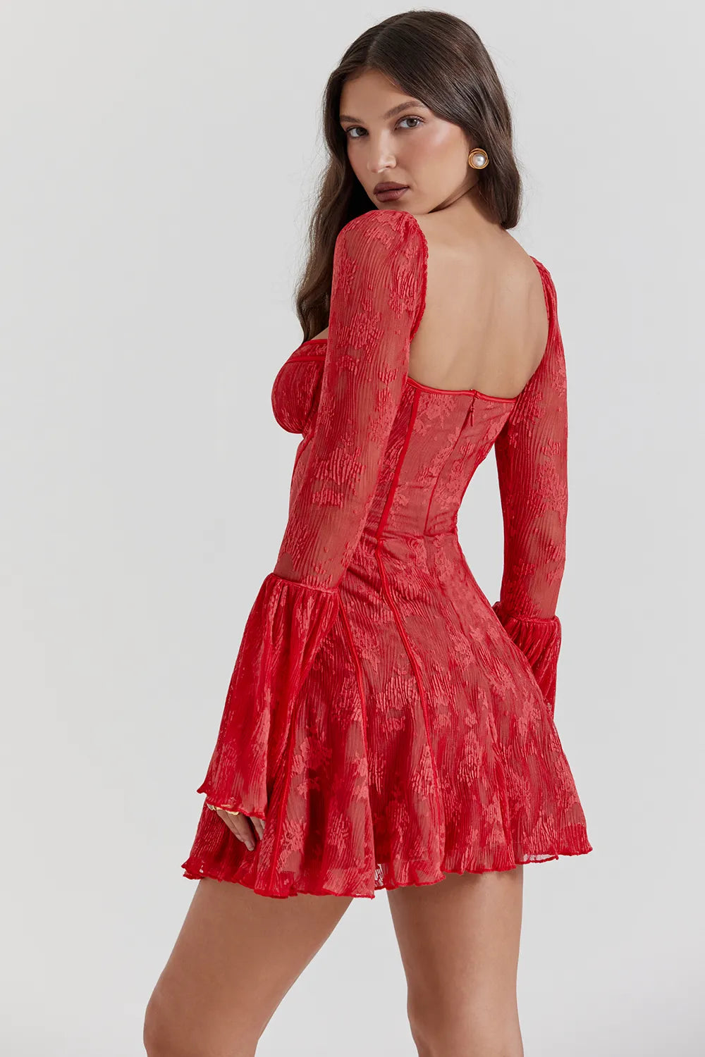 Analissa Scarlet Lace Corset Dress