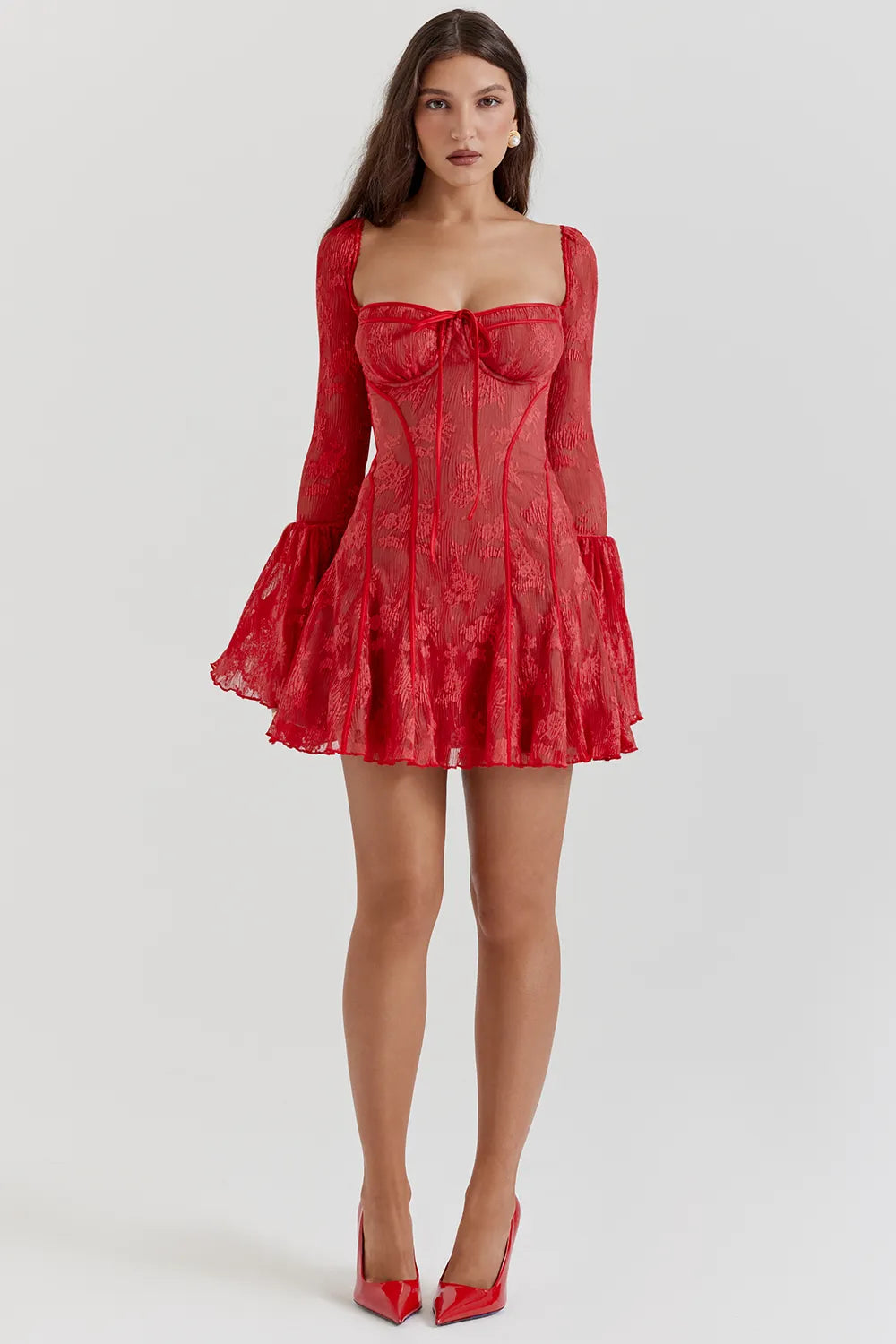 Analissa Scarlet Lace Corset Dress