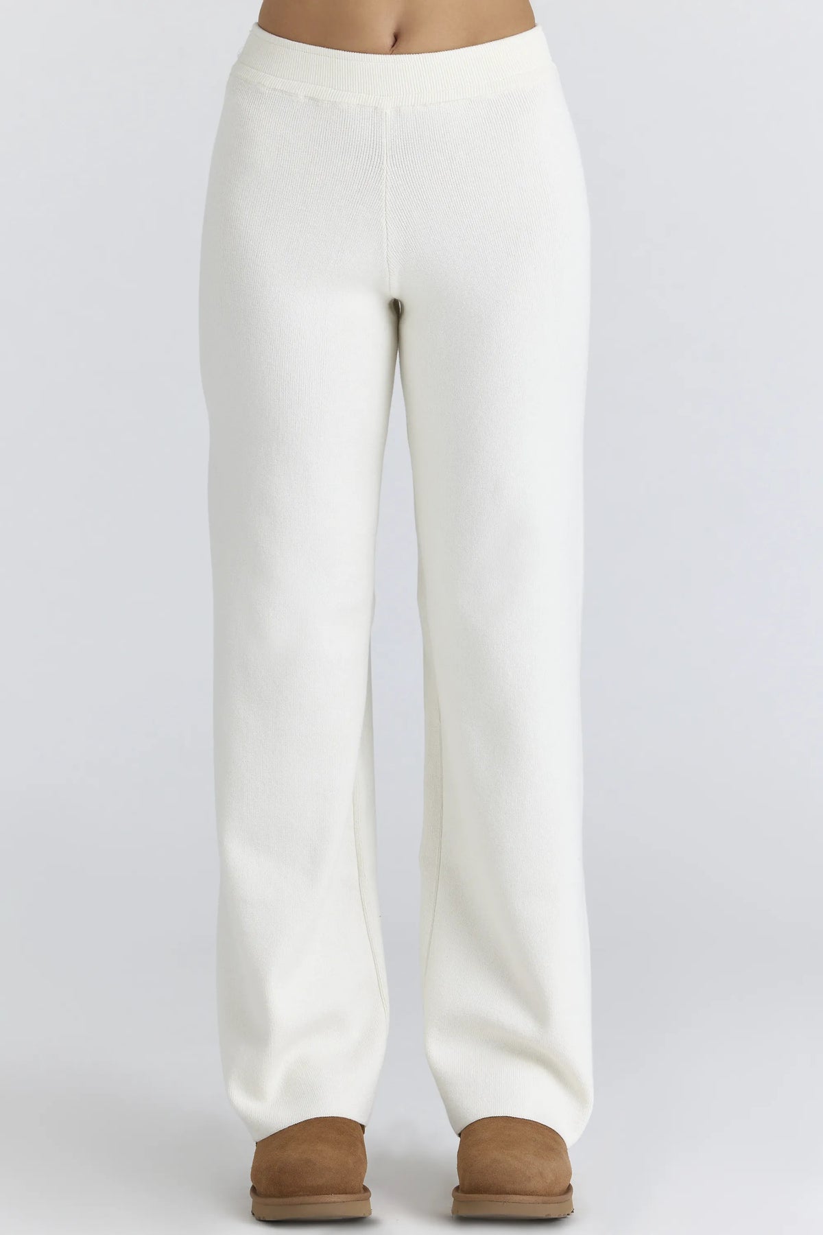 Andie Ivory Merino Wool Knit Trousers