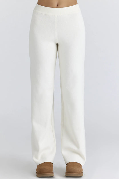 Andie Ivory Merino Wool Knit Trousers