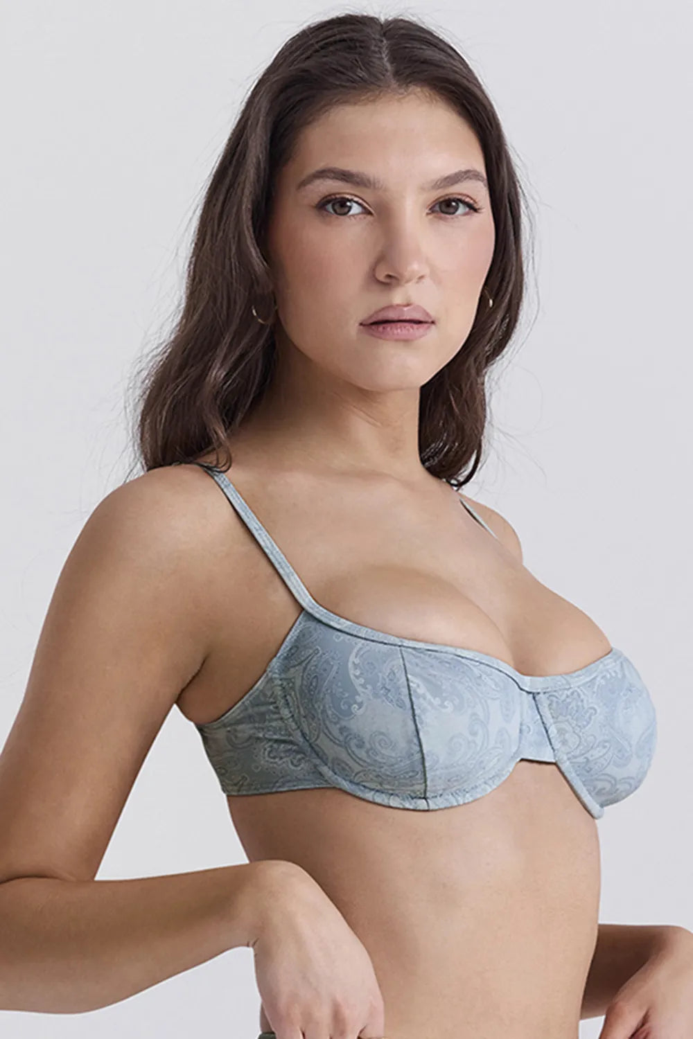 Antibes Blue Paisley Underwired Bikini Top