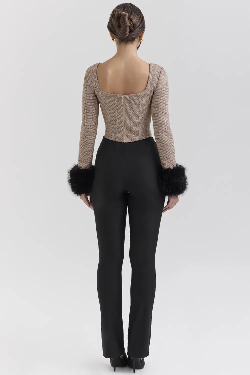 Antonia Brown Puppytooth Corset Top