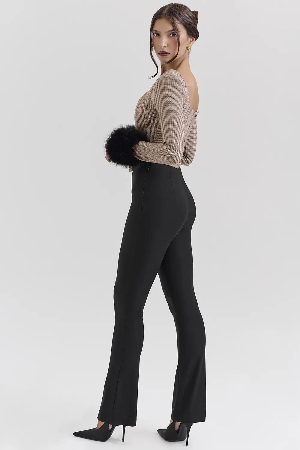 Antonia Brown Puppytooth Corset Top
