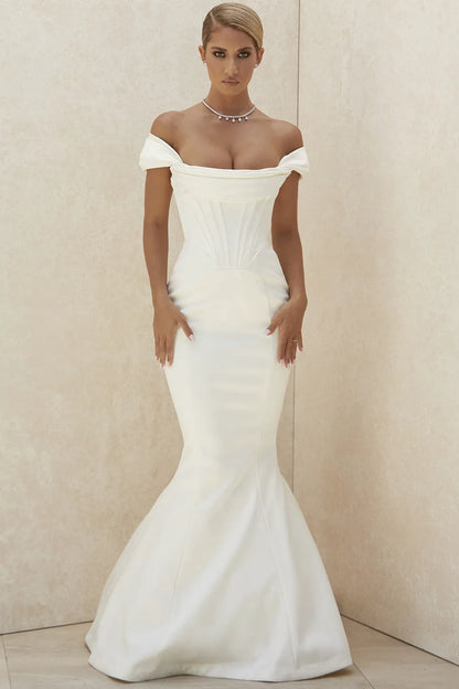Antoinette Ivory Corset Off Shoulder Bridal Gown - Limited Edition