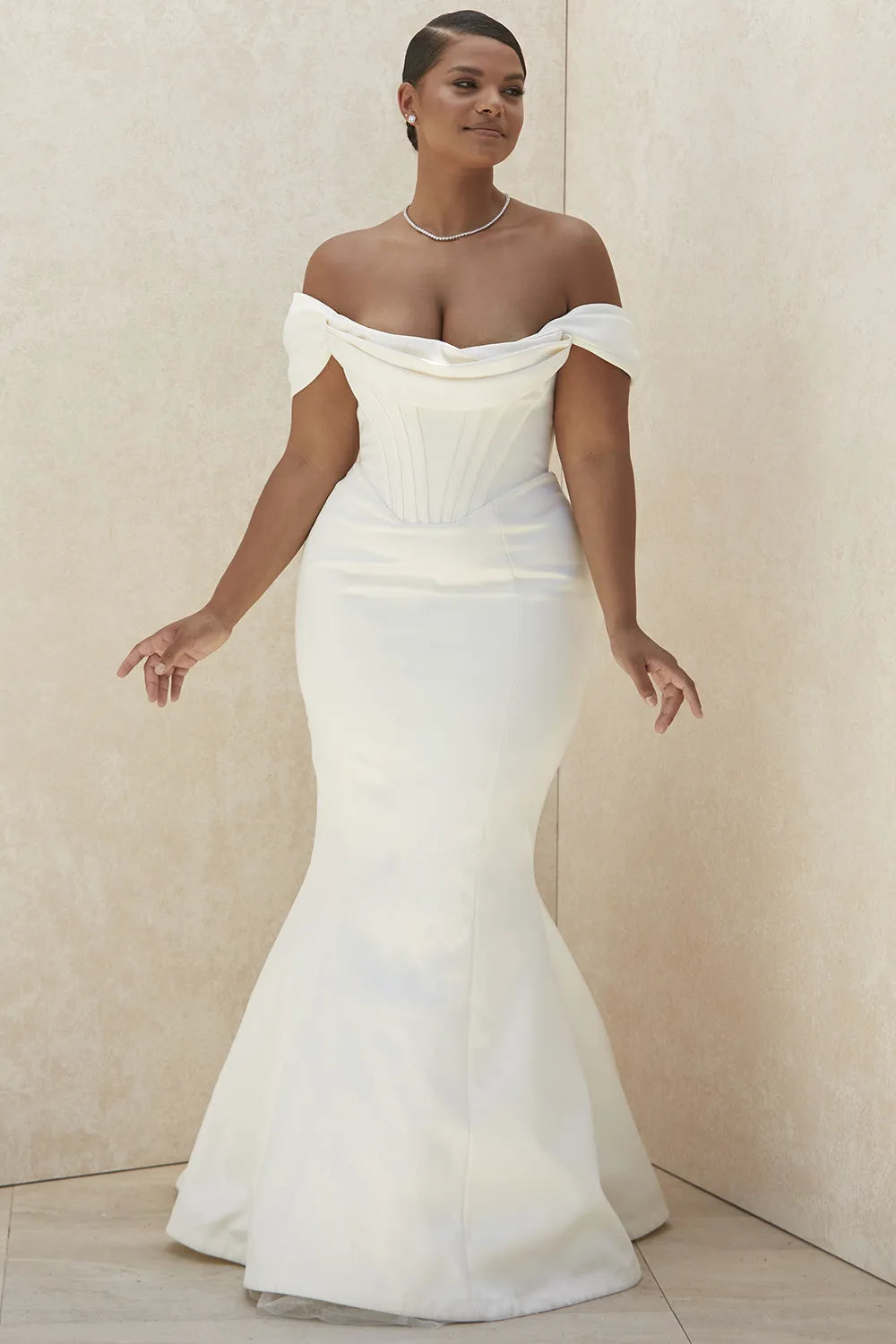 Antoinette Ivory Corset Off Shoulder Bridal Gown - Limited Edition