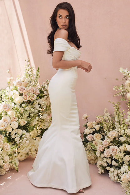 Antoinette Ivory Corset Off Shoulder Bridal Gown - Limited Edition