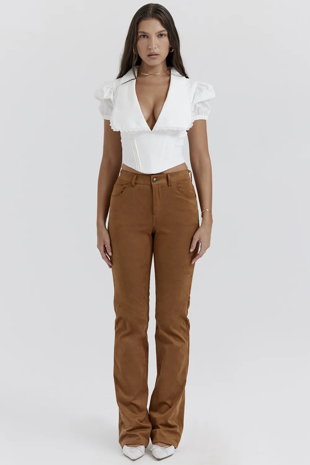 Apollo Tan Vegan Suede Trousers