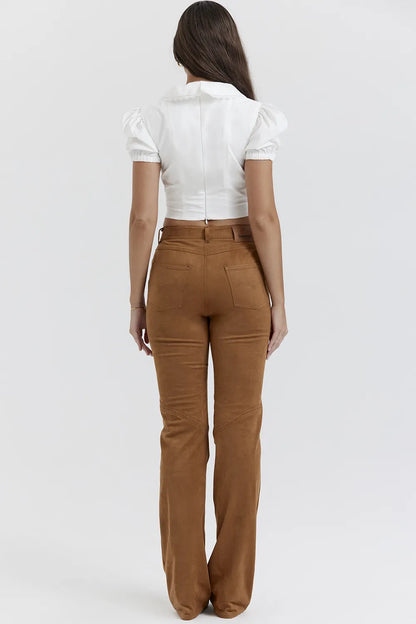 Apollo Tan Vegan Suede Trousers