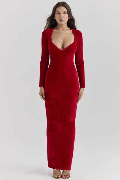 Aria Scarlet Chenille Sweetheart Dress