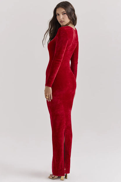 Aria Scarlet Chenille Sweetheart Dress