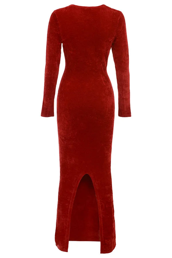 Aria Scarlet Chenille Sweetheart Dress