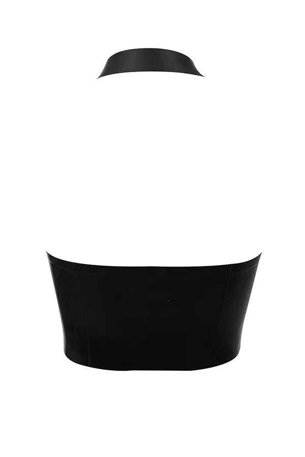 Ariadne Black Latex Halter Top