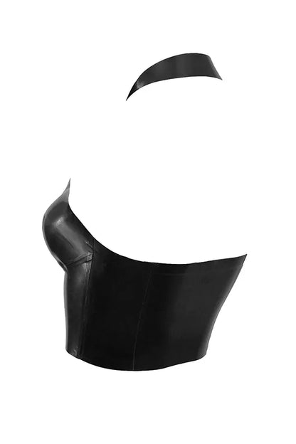 Ariadne Black Latex Halter Top