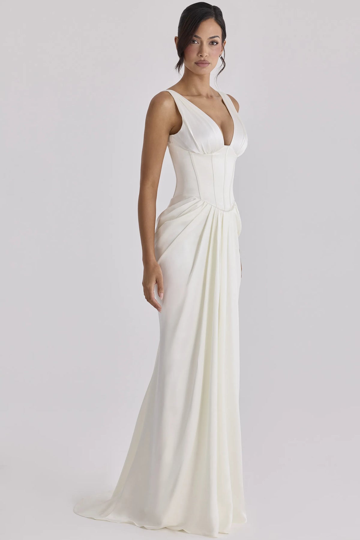 Arianna Ivory Satin Corset Bridal Gown