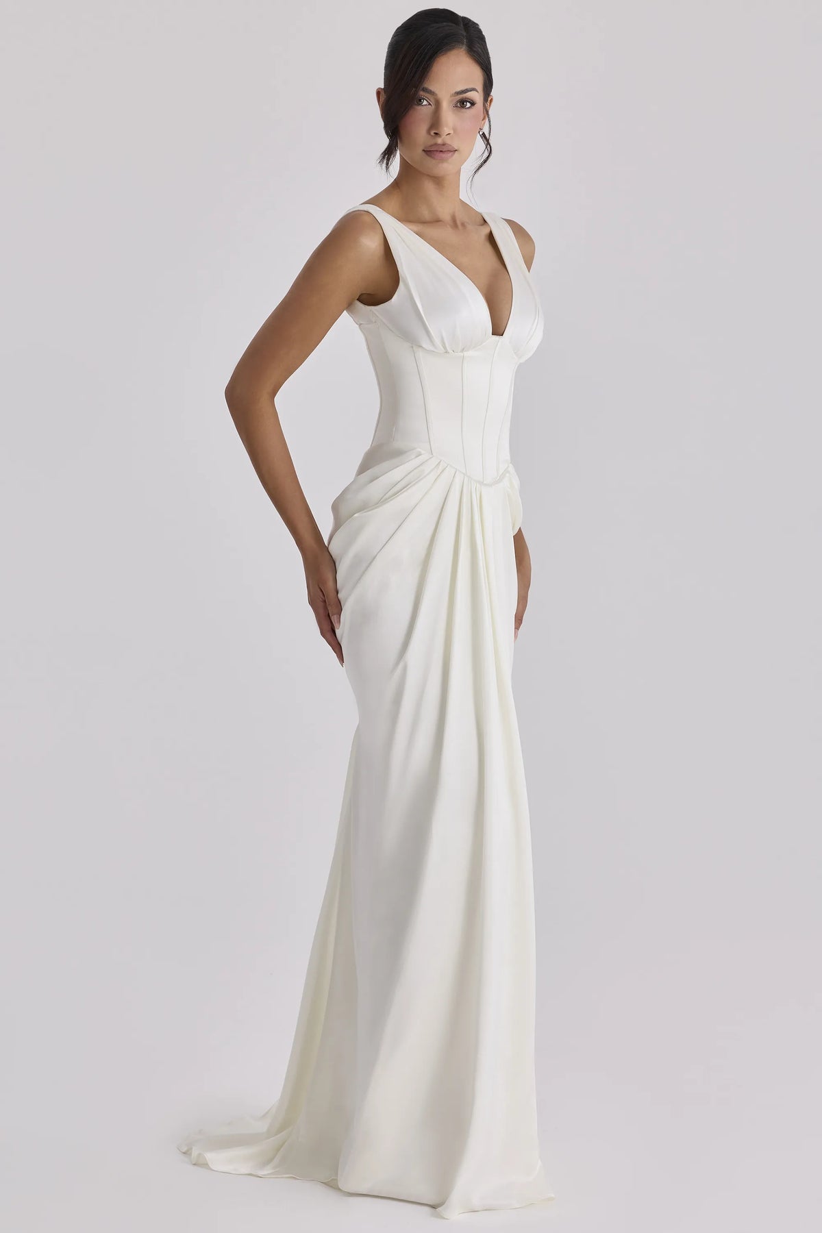 Arianna Ivory Satin Corset Bridal Gown