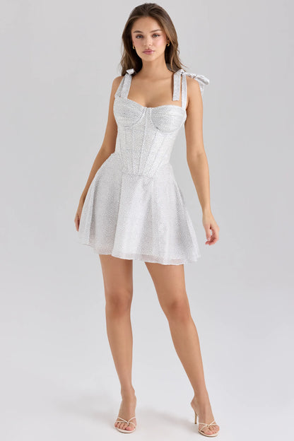 Ariella Chiffon Dot Print Mini Dress