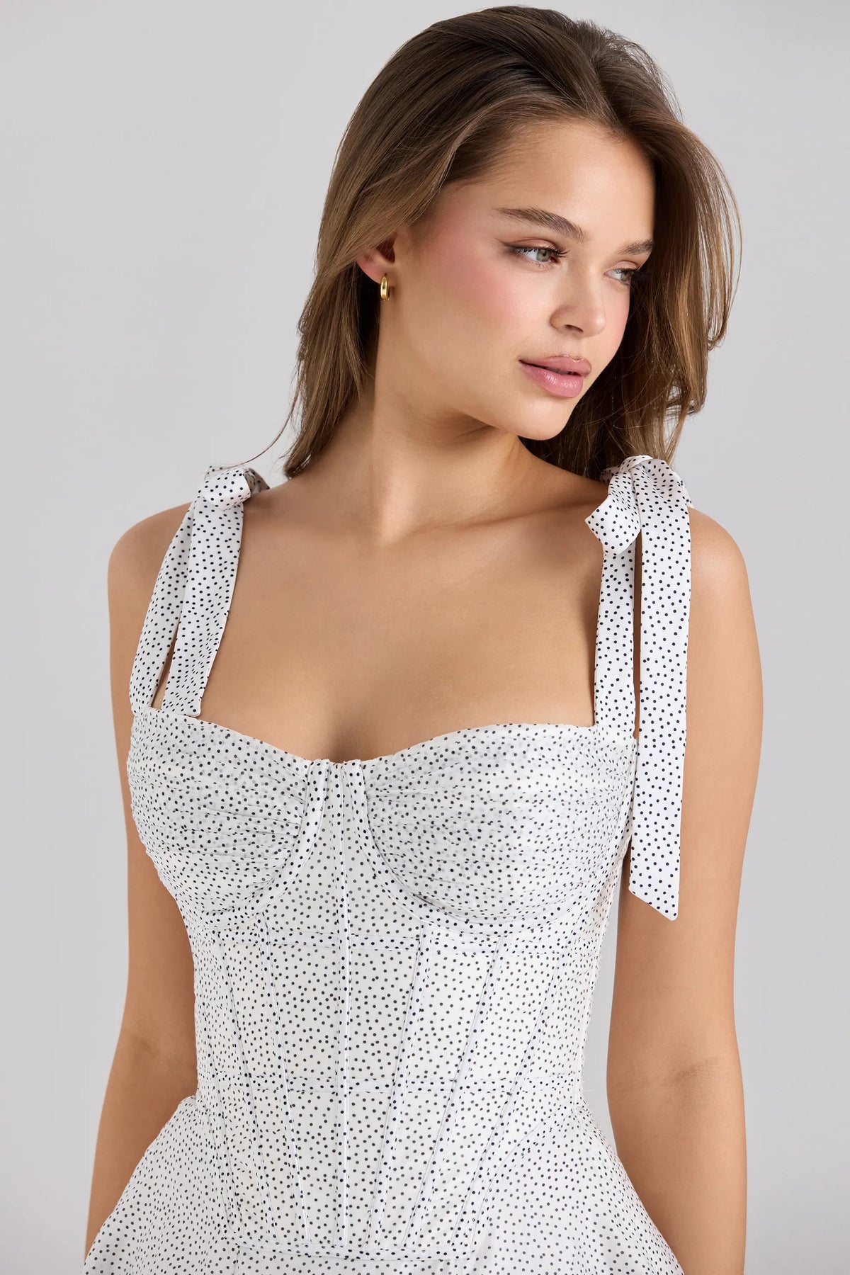 Ariella Chiffon Dot Print Mini Dress