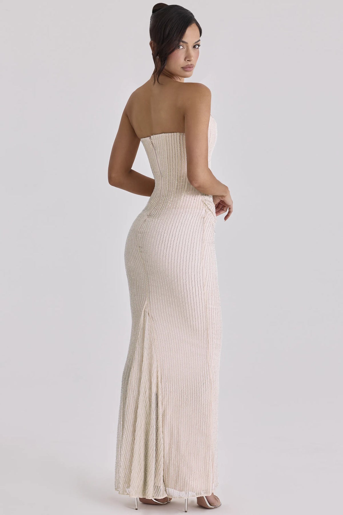 Arielle Champagne Hand Embellished Beaded Bridal Gown