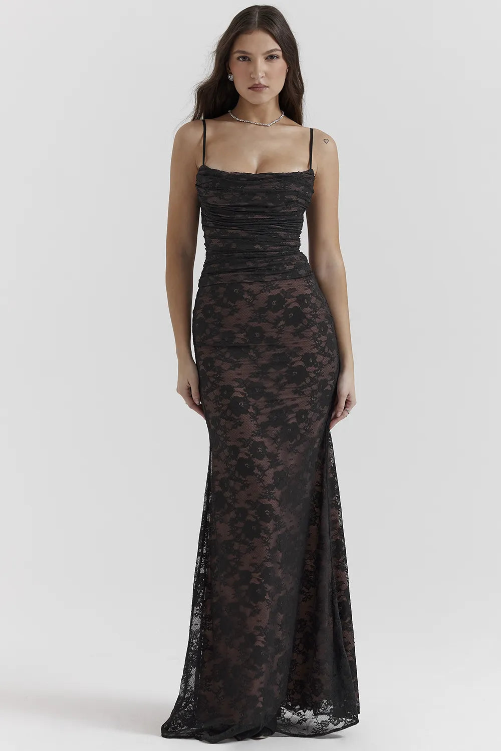 Artemis Black Lace Maxi Dress