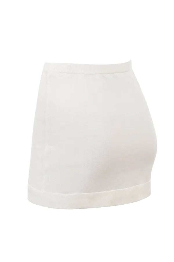 Asher Ivory Cashmere Mini Skirt