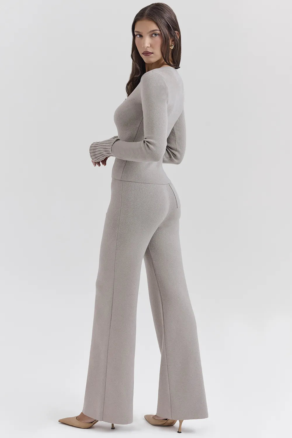 Hunter Grey Cashmere Straight Leg Trousers