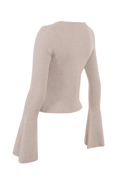 Aster Biscuit Wool Cashmere Long Sleeve Cardigan