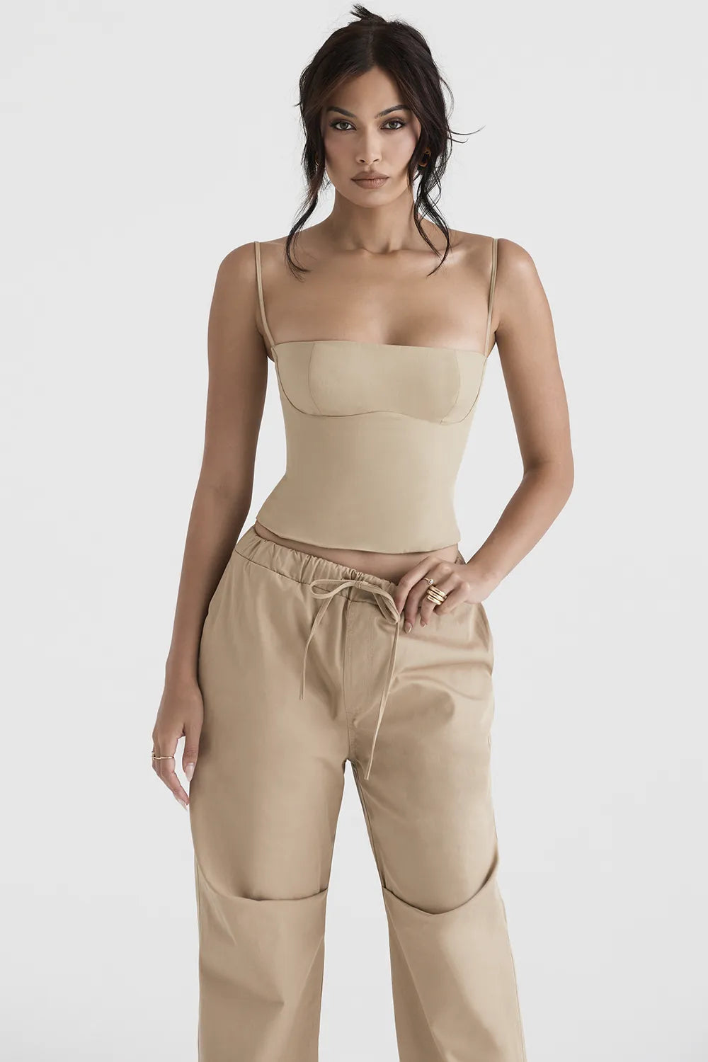 Audette Camel Structured Corset