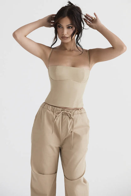 Audette Camel Structured Corset