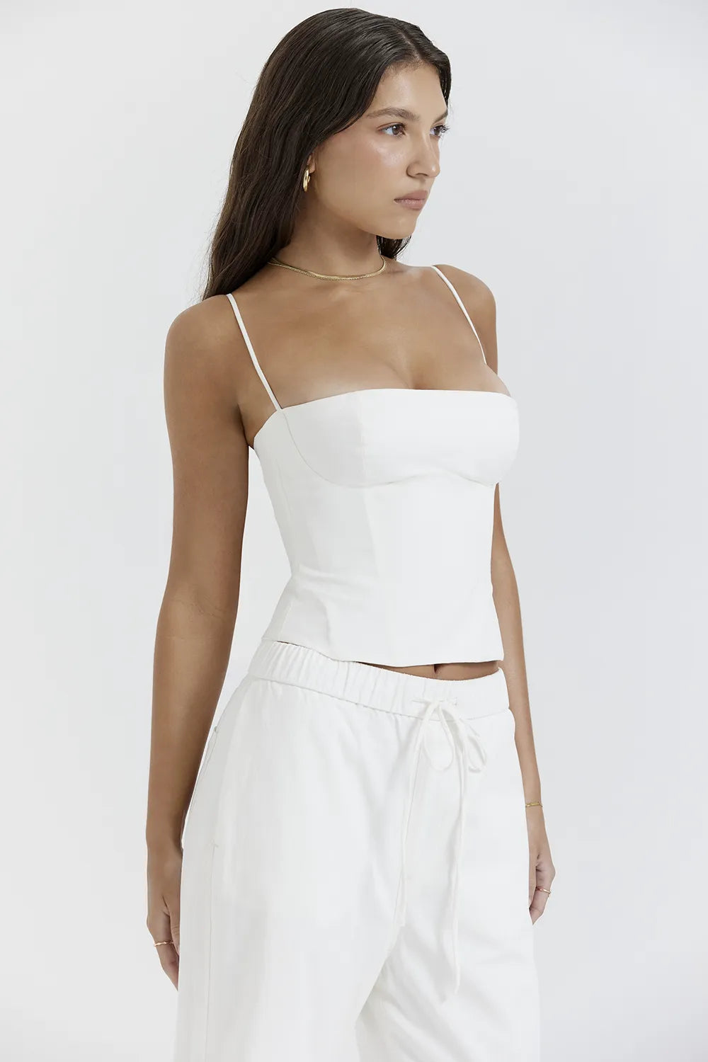 Audette White Structured Corset